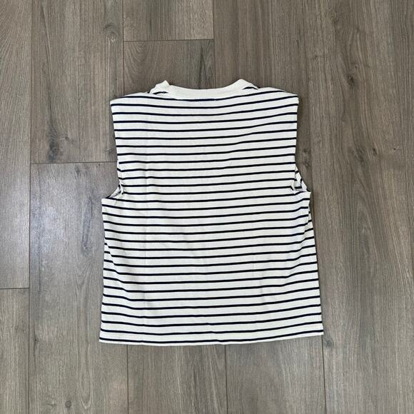 J Crew Structured Mariner Cotton Striped Muscle Tshirts US Women's S New - Picture 3 of 7